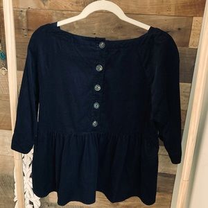 Anthropology black babydoll top